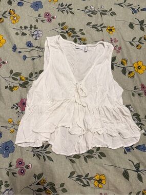 ASOS White Tie-Front Ruffle Camisole